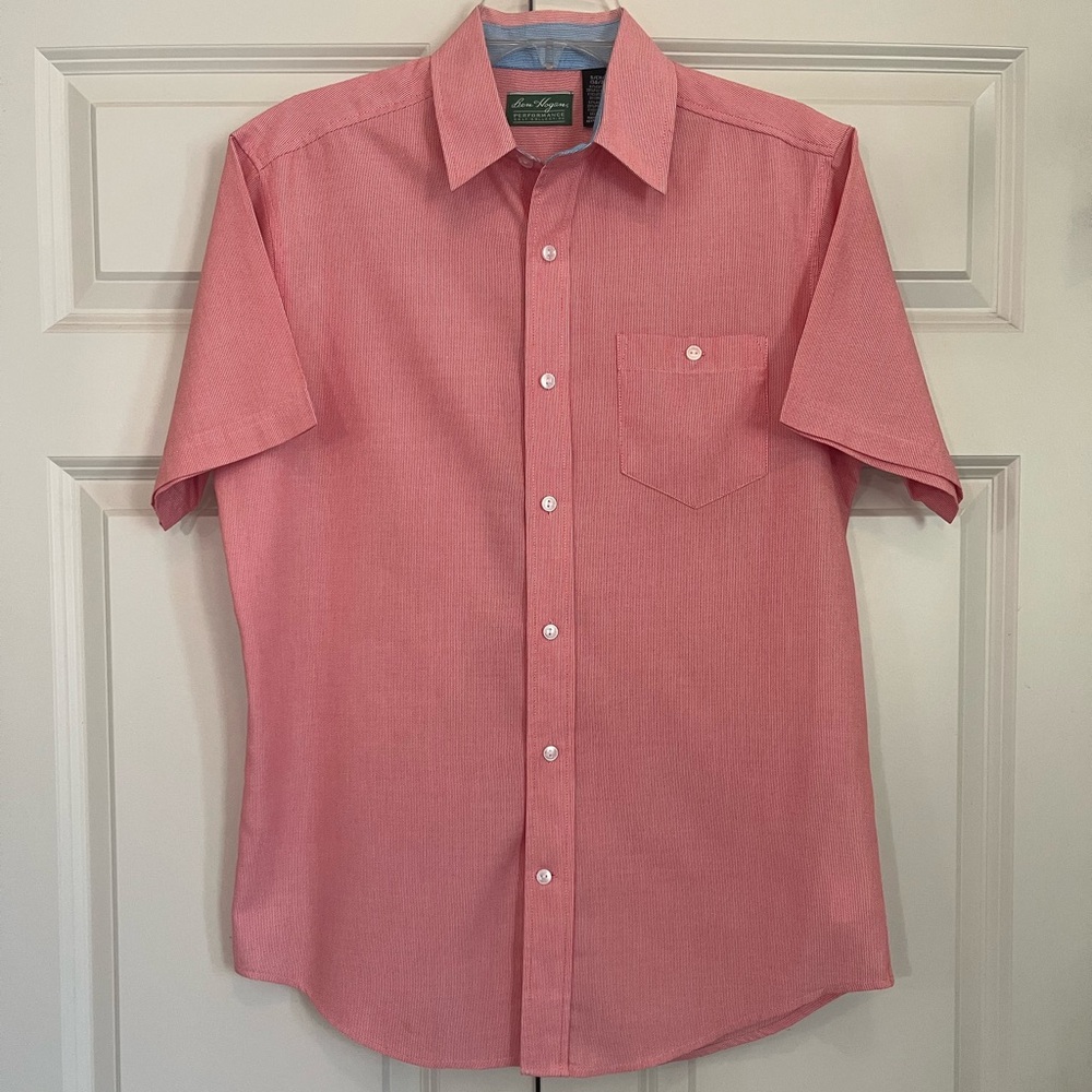 Ben Hogan Pink Performance Golf Collection Short Sleeve Button Down, Size Small